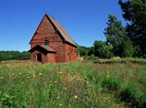 Sweden Collection: Wooden church at Sodra Rada dating from the 13th century