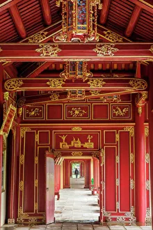 Wooden covered walkways in the Hue Imperial City (Citadel), UNESCO World Heritage Site Wooden covered walkways in the Hue Imperial City (Citadel), UNESCO World Heritage Site