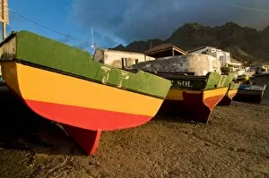 Ponta do Sol Gallery: Wooden fishing boats at the beach, Ponta do Sol, San Antao, Cape Verde Islands, Africa