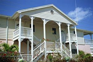 Wooden staircase to apartments, New Plymouth, Green Turtle Cay, Bahamas Wooden staircase to apartments, New Plymouth, Green Turtle Cay, Bahamas