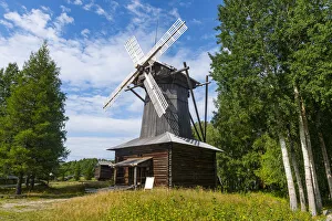 Wooden windmill, Malye Korely, Little Karelia, Arkhangelsk, Russia, Europe Wooden windmill, Malye Korely, Little Karelia, Arkhangelsk, Russia, Europe