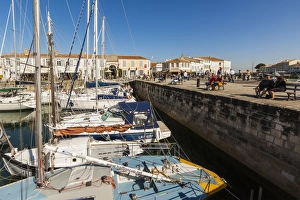 Yachts moored at the Quai de Bernonville in this north coast town, Saint Martin de Re Yachts moored at the Quai de Bernonville in this north coast town, Saint Martin de Re
