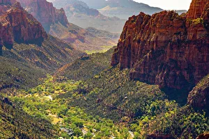 Zion National Park Gallery: Zion Canyon taken from Angels Landing on sunny day, Zion National Park, Utah