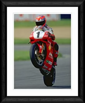 Images Dated 9th April 2008: Carl Fogarty Wheelie Framed Print
