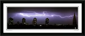 Lightning Strikes London Cityscape Framed Photographic Print