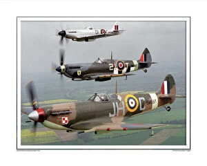 Planes & Trains Gallery: Spitfire Mk VB, Mk IXE, & XIVE Framed Photographic Print