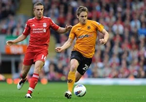 Images Dated 24th September 2011: A Clash of Football Titans: Kevin Doyle vs. Jordan Henderson - Liverpool vs. Wolverhampton Wanderers