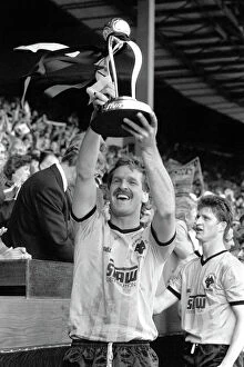 Images Dated 29th May 1988: Sherpa Van Trophy Final, Wolves vs Burnley, Ally Robertson lifts the trophy
