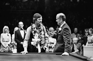 Alex Higgins talks to Peter West after victory in 1981 Benson & Hedges Masters Final Alex Higgins talks to Peter West after victory in 1981 Benson & Hedges Masters Final