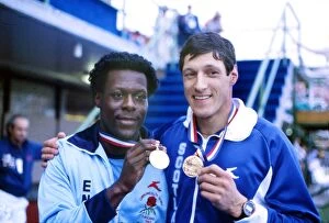 Images Dated 23rd October 2009: Allan Wells and Mike McFarlane with their shared 1982 Commonwealth 200m gold medals