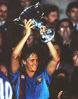 Barcelonas Gary Lineker lifts the 1989 Cup Winners Cup Barcelonas Gary Lineker lifts the 1989 Cup Winners Cup
