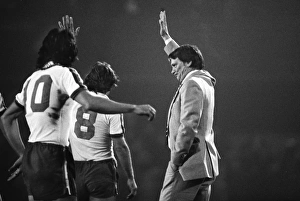 Bobby Robson salutes the Portman Road crowd at the final whistle of his testimonial game Bobby Robson salutes the Portman Road crowd at the final whistle of his testimonial game