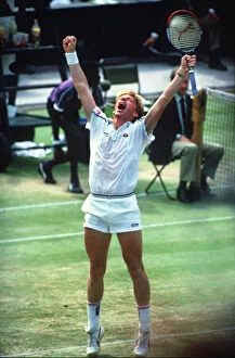 Images Dated 4th July 2009: Boris Becker celebrates winning Wimbledon in 1986