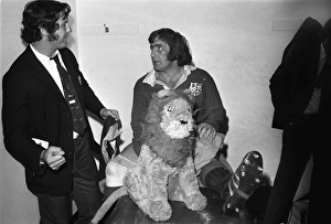British Lions Stewart McKinney & Ian MacLauchlan celebrate after the final test against British Lions Stewart McKinney & Ian MacLauchlan celebrate after the final test against