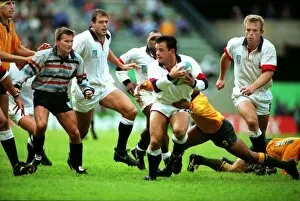 Cape Town Gallery: Will Carling looks for support at the 1995 Rugby World Cup
