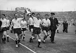 Cliff Jones and Jimmy Greaves parade the FA Cup around Wembley after Spurs victory in 1962 Cliff Jones and Jimmy Greaves parade the FA Cup around Wembley after Spurs victory in 1962