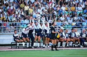 2010 South Africa Gallery: The England bench do a Mexican Wave during Italia 90