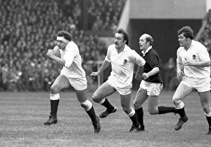 England captain Bill Beaumont on the charge against Scotland - 1980 Five Nations England captain Bill Beaumont on the charge against Scotland - 1980 Five Nations