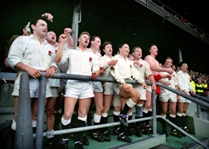 England celebrate their 1992 Grand Slam victory England celebrate their 1992 Grand Slam victory
