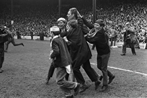 Everton goalkeeper Gordon West is congratulated by young fans after victory over Leeds Everton goalkeeper Gordon West is congratulated by young fans after victory over Leeds