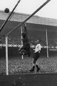 Everton goalkeeper Gordon West tips over a shot as Spurs Jimmy Greaves looks on at Goodison Park Everton goalkeeper Gordon West tips over a shot as Spurs Jimmy Greaves looks on at Goodison Park