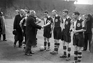 Field Marshall Montgomery greets the teams before the 1955 FA Amateur Cup Final Field Marshall Montgomery greets the teams before the 1955 FA Amateur Cup Final