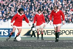 Images Dated 1st April 1972: George Best, Willie Morgan, Denis Law - Manchester United