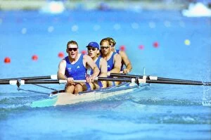 Olympics Gallery: Great Britains Coxless four rowers on the way to gold at the Sydney Olympics