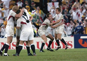 Will Greenwood and Jonny Wilkinson celebrate after the final whistle of the 2003 World Will Greenwood and Jonny Wilkinson celebrate after the final whistle of the 2003 World