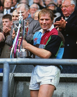 Images Dated 4th May 1991: Harlequins captain Peter Winterbottom with the 1991 Pilkington Cup