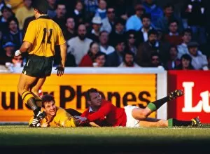Images Dated 15th July 1989: Ieuan Evans scores his famous try for the Lions in the 3rd Test - 1989 British Lions Tour of