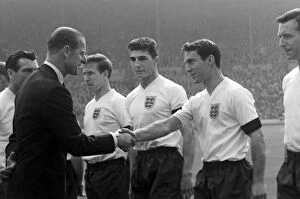 Jimmy Greaves shakes Prince Phillips hand at Wembley in 1961