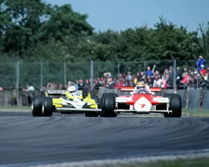 Images Dated 18th July 1981: John Watson passes Rene Arnoux - Silverstone 1981