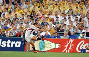 Jonny Wilkinson strikes a kick at goal in the 2003 World Cup Final Jonny Wilkinson strikes a kick at goal in the 2003 World Cup Final