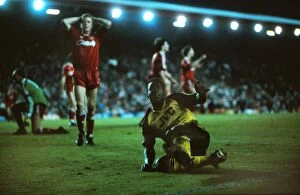 Images Dated 6th July 2011: Michael Thomas celebrates his title-winning goal at Anfield in 1989