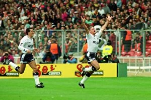 Images Dated 7th July 2011: Paul Gascoigne celebrates scoring his stunning FA Cup semi-final free-kick against Arsenal in 1991