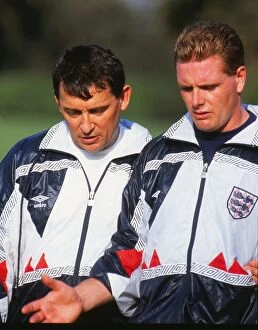 Images Dated 12th March 2011: Paul Gascoigne and Graham Taylor during England training in 1990