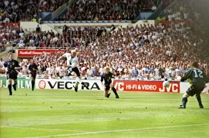 Related Images Collection: Paul Gascoigne scores his stunning volley against Scotland at Euro 96