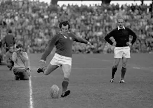 Images Dated 20th July 1974: Phil Bennett kicks for the British Lions against Natal in 1974