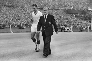 Images Dated 22nd January 2009: Ray Wood leaves the field injured in the 1957 FA Cup Final
