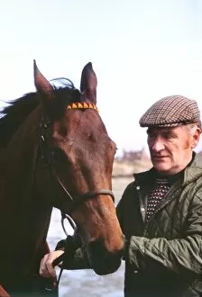 Red Rum and trainer Ginger McCain on Southport Beach