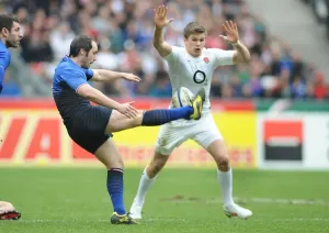 Owen Farrell Prints: France vs England Rugby Print (Six Nations Championship)