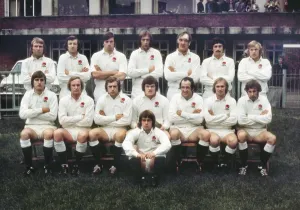 1975 England Team Print at Cardiff Arms Park