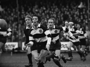 1973 Rugby Print: John Dawes and Mike Gibson in Action