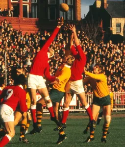 Gareth Edwards a true legend: Mervyn Davies wins a line-out Print - 1974 Rugby Union