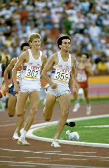 Images Dated 30th December 2011: Seb Coe and Steve Cram on the home straight in the 1984 1500m Olympic final