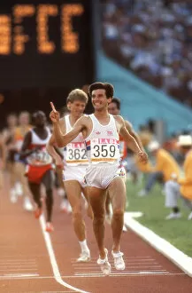 Images Dated 23rd December 2011: Seb Coe wins the 1500m at the 1984 Los Angeles Olympics