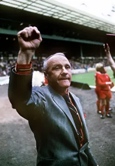 Bill Shankly says farewell to the fans after his last game as Liverpool manager Bill Shankly says farewell to the fans after his last game as Liverpool manager