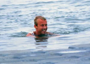 1984 Los Angeles Olympics Print: Cox Adrian Ellison in Lake Casitas