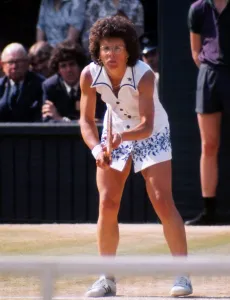 Tennis Prints: 1975 Wimbledon Championships Tennis Print of Billie Jean King